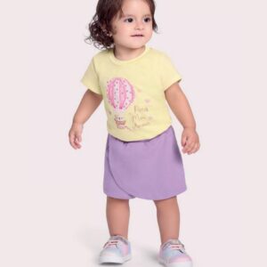 Conjunto Infantil - Amarelo/Lilás